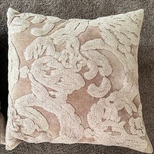 20” (2) - Pottery Barn blush pink and chenille  Textured Accent Pillow Covers